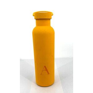 Anthropologie Stainless Steel Water Bottle Screw On Top Bright Yellow